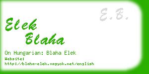 elek blaha business card